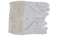 白く短い袖が付いている3つの層の綿の網の山羊皮の養蜂の手袋