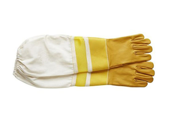 羊皮 ミツバチ 手袋 ミツバチ 革 手首 保護 半換気 キャンバス マンチェット ミツバチ